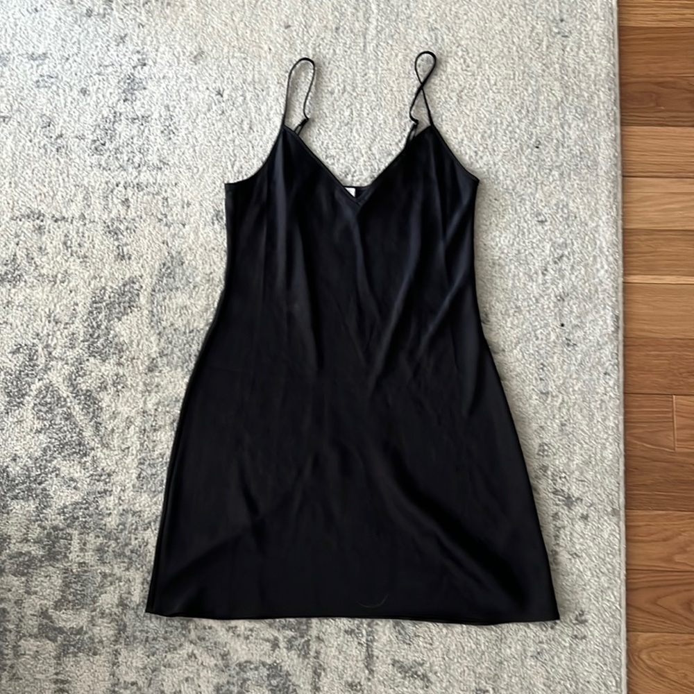 Black aritzia mini slip dress